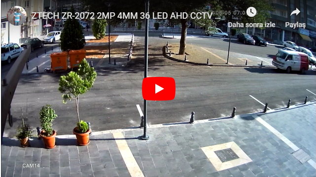 ZTECH ZR-2072 2MP 4MM 36 LED AHD CCTV KAMERA Gündüz Kayıt